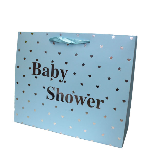 Bolsa de regalo baby shower horizontal celeste
