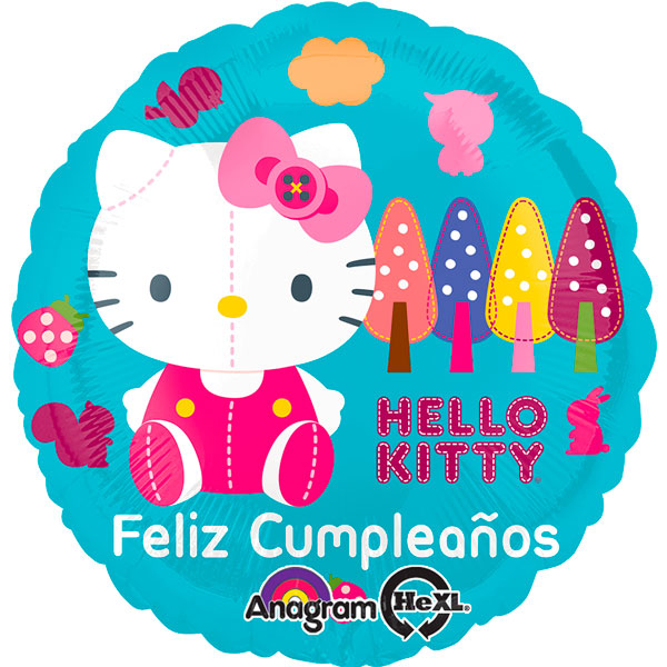 Globo metalico hello kitty feliz cumpleaños