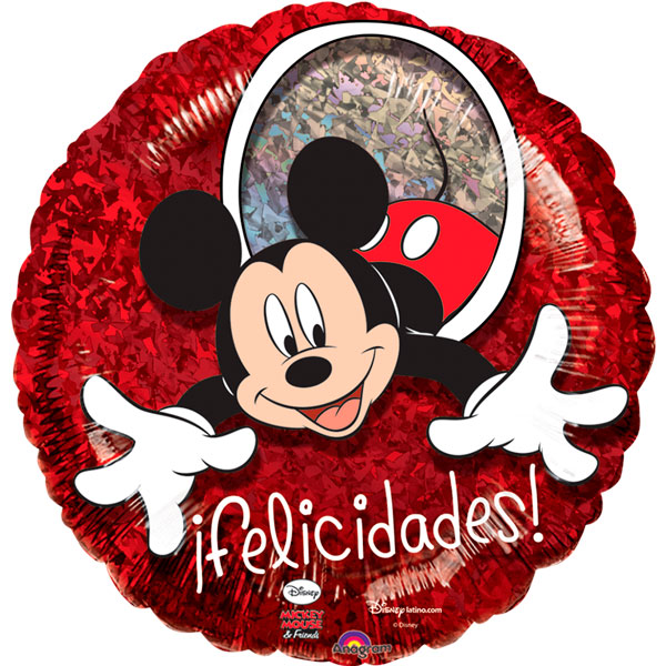Globo metalico Mickey felicidades