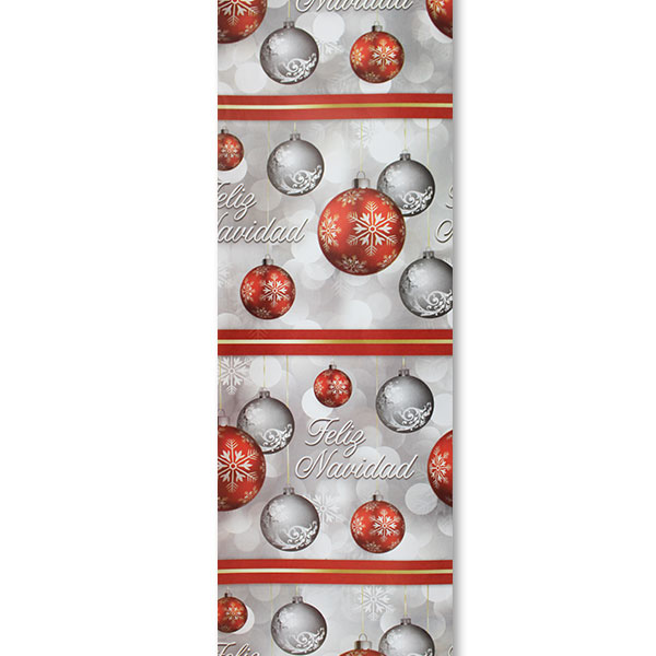 Papel de regalo esfera roja y gris