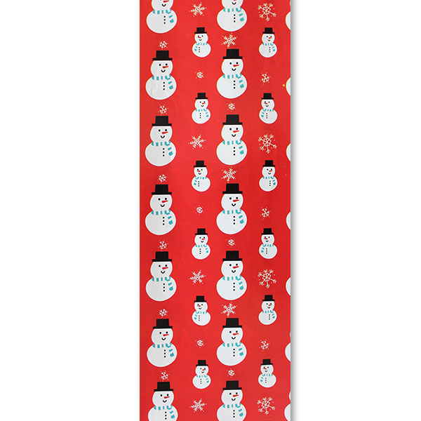 Papel de regalo mono de nieve fondo rojo