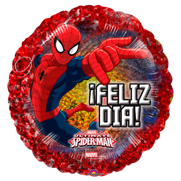 Globo metalico spiderman feliz dia